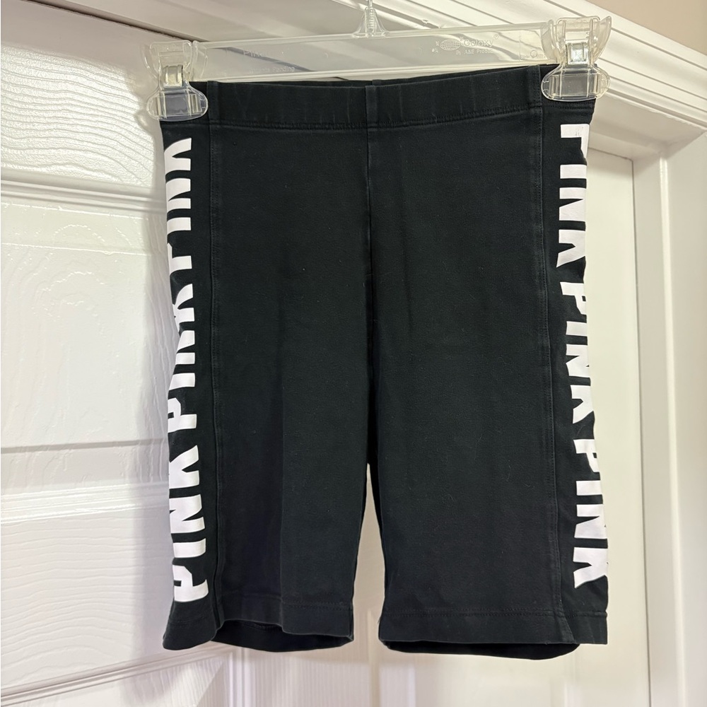 PINK Victoria's Secret Yoga Black Logo Shorts